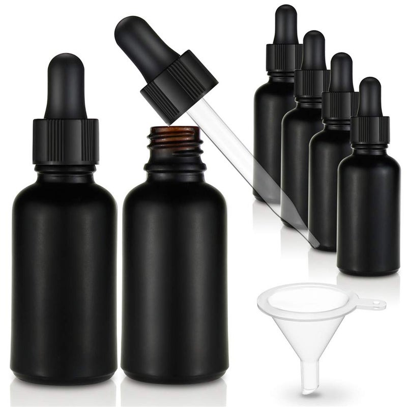 seafulee Black Coated Glass Bottle with Glass Eye Dropper  1 oz Capacity UV Safe Bottles for Essential Oils and Aromatherapy (Pack of 6) - Image 1